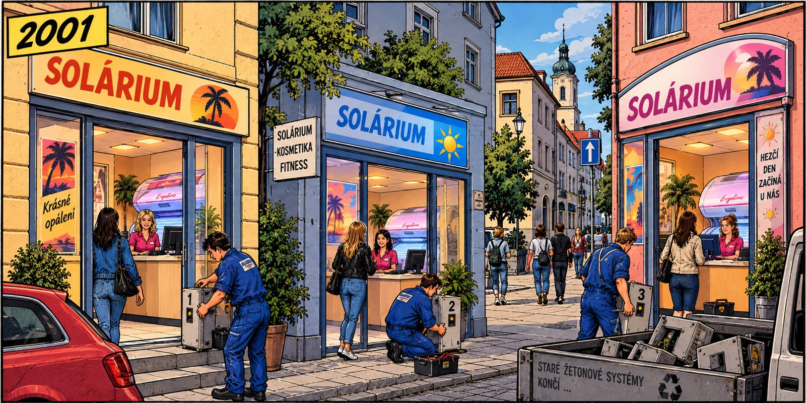 Rok 2001 — vývoj software a elektronického zařízení pro solária